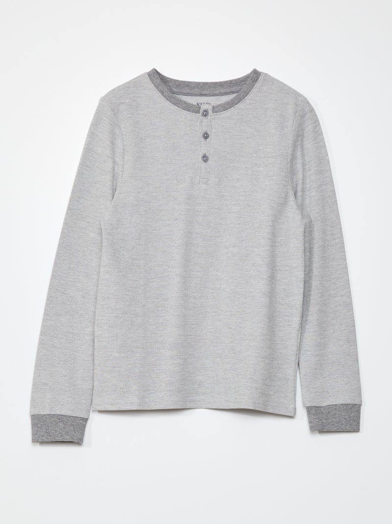 T-shirt in piqué di cotone GRIGIO - Kiabi