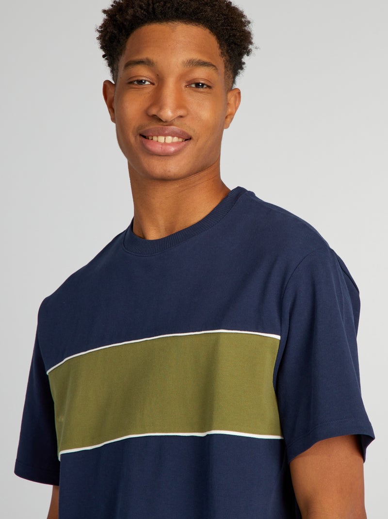 T-shirt in piqué di cotone per persone più alte di 190 cm verde - Kiabi