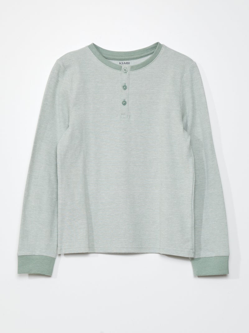 T-shirt in piqué di cotone VERDE - Kiabi