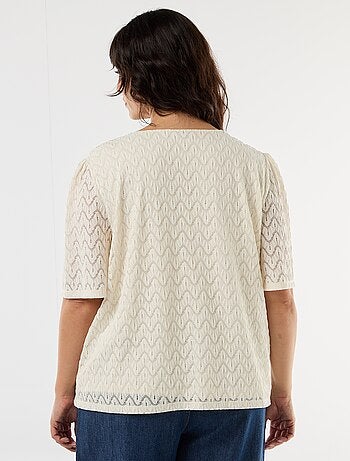 T-shirt in pizzo traforato