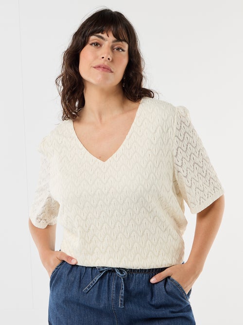 T-shirt in pizzo traforato - Kiabi