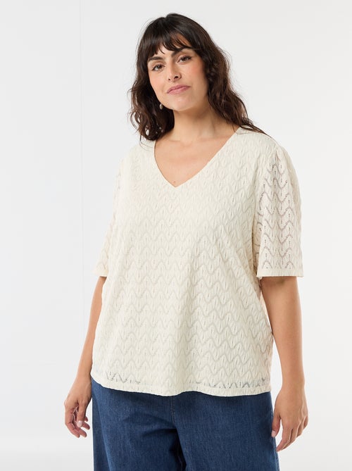 T-shirt in pizzo traforato - Kiabi