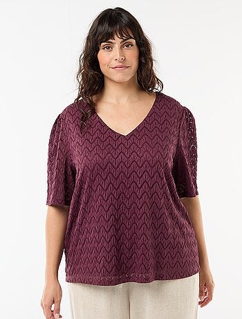 T-shirt in pizzo traforato