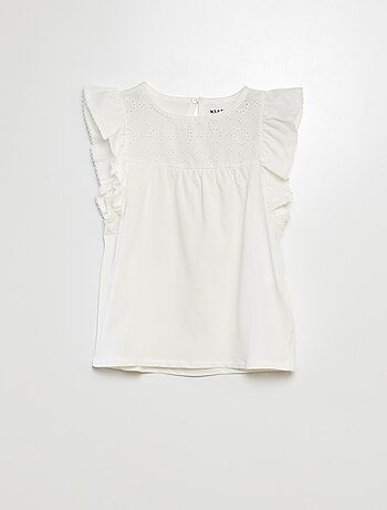 T-shirt in ricamo a punto inglese