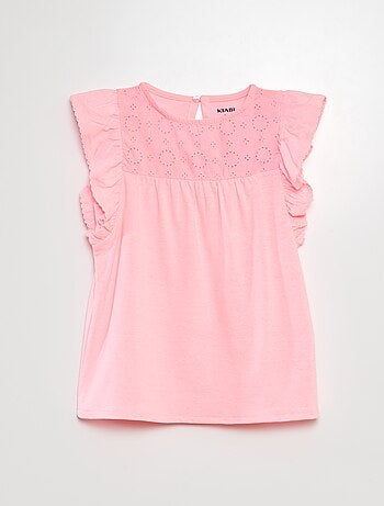 T-shirt in ricamo a punto inglese