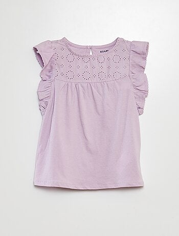 T-shirt in ricamo a punto inglese