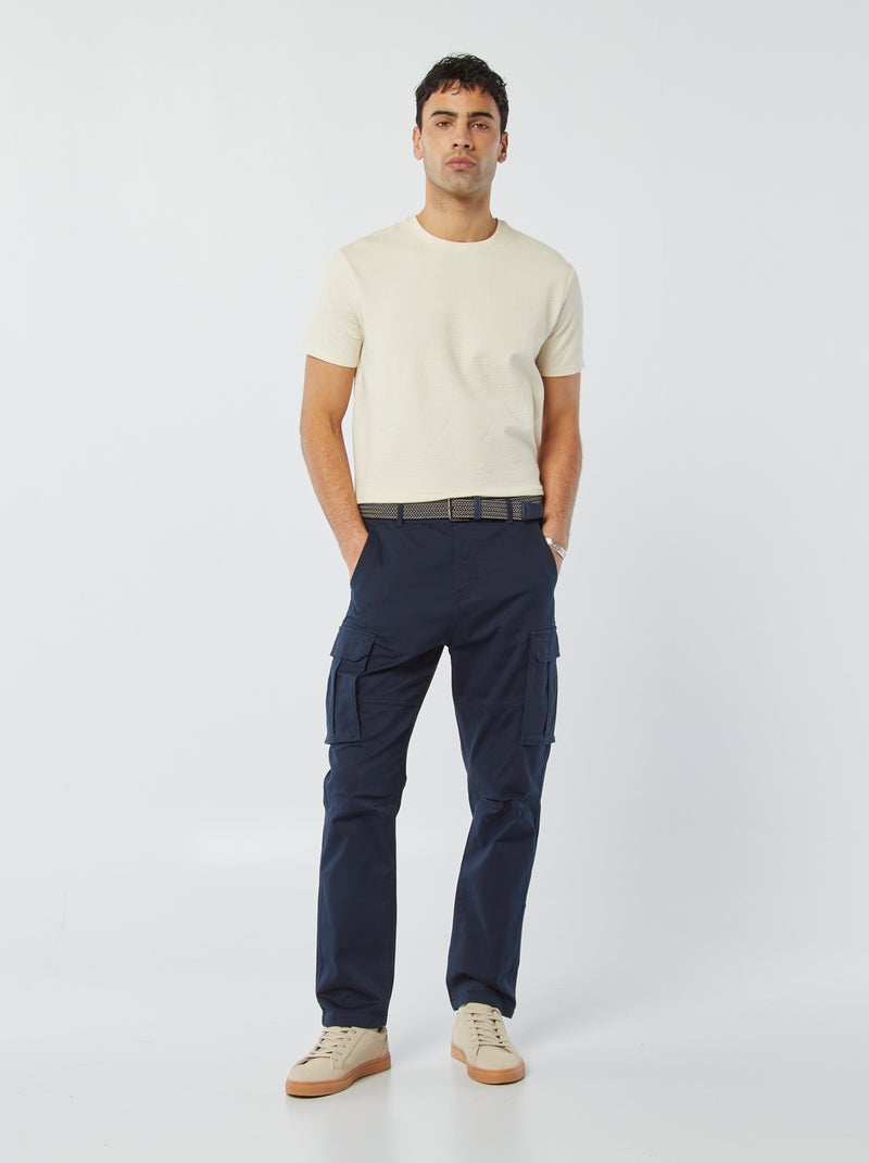 T-shirt in seersucker BIANCO - Kiabi