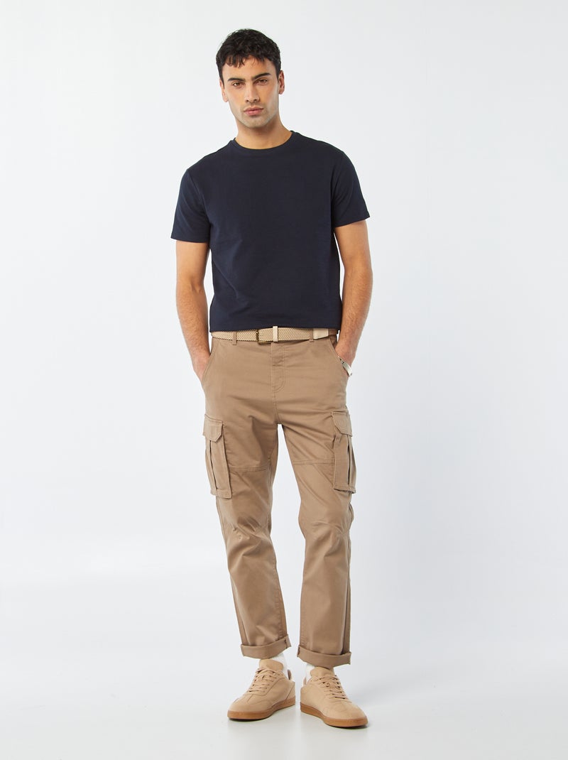 T-shirt in seersucker blu - Kiabi