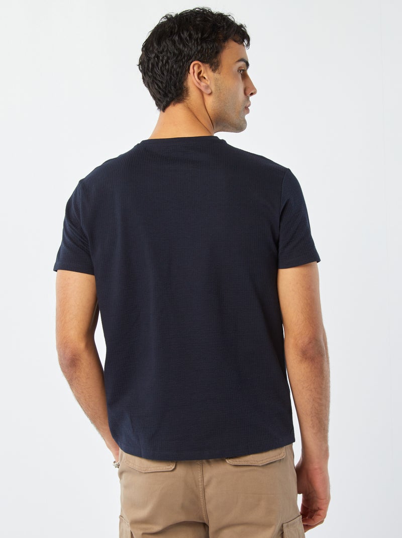 T-shirt in seersucker blu - Kiabi