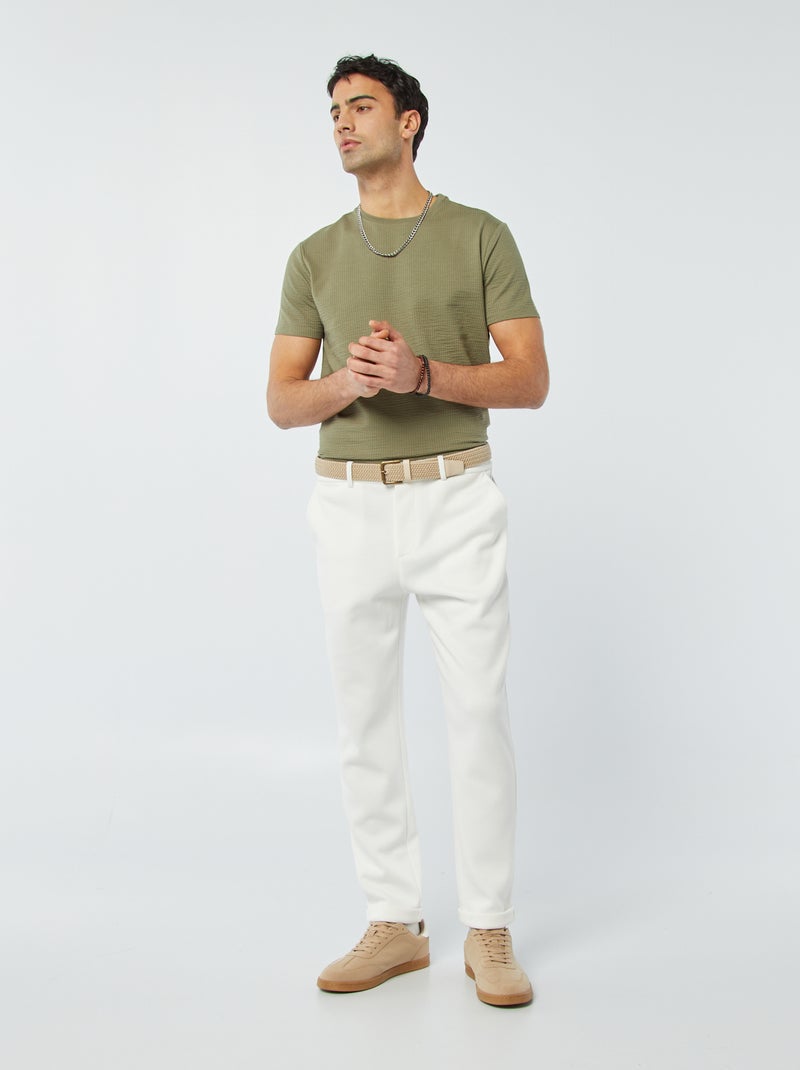 T-shirt in seersucker VERDE - Kiabi