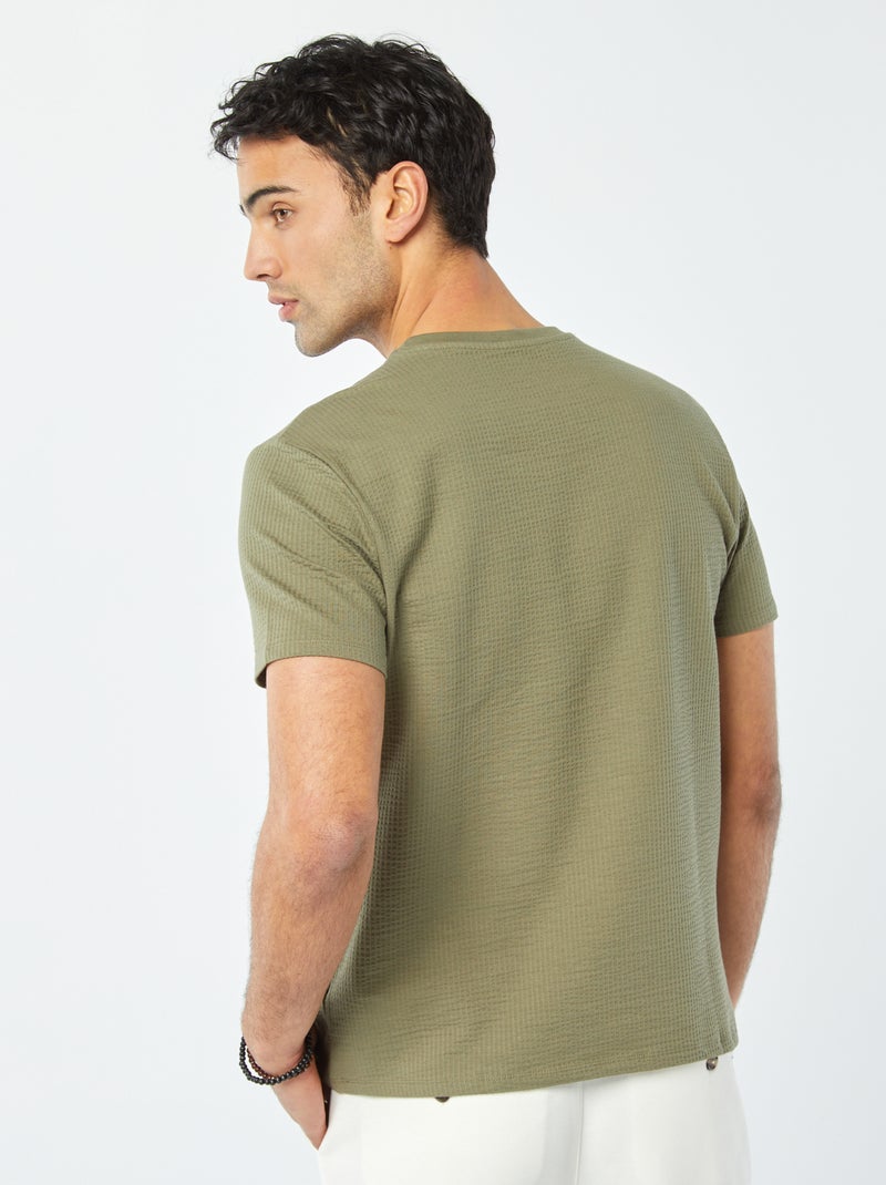 T-shirt in seersucker VERDE - Kiabi