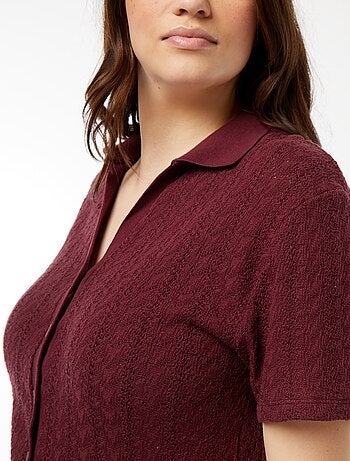 T-shirt in stile gilet lavorata a maglia