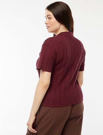 T-shirt in stile gilet lavorata a maglia