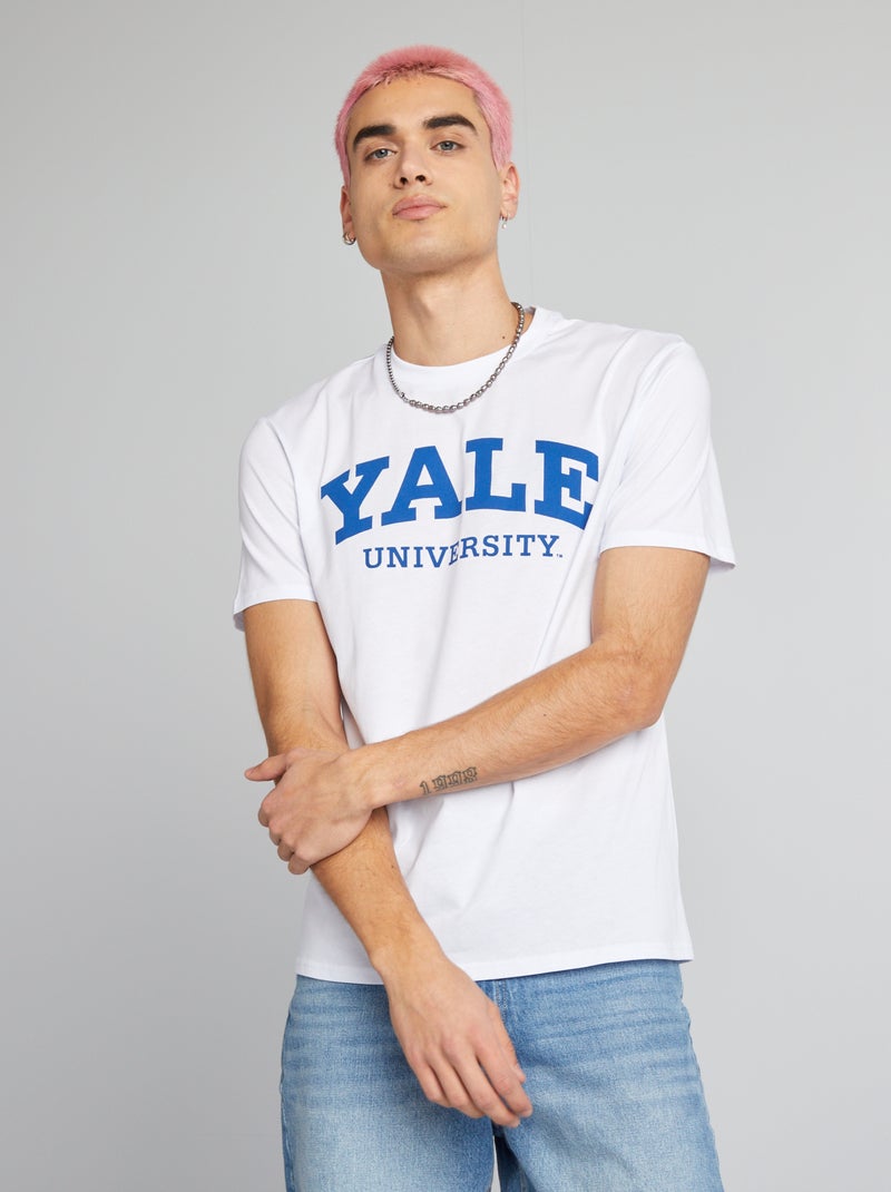 T-shirt in stile universitario 'Yale' bianco - Kiabi
