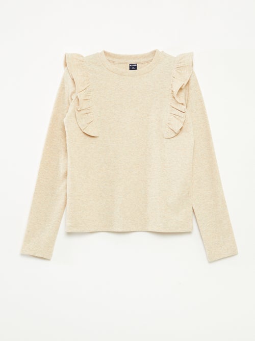 T-shirt in tessuto a coste a maniche lunghe - Kiabi