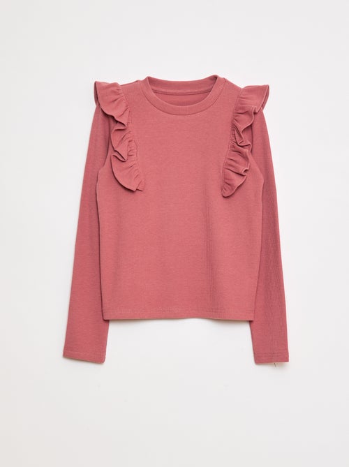 T-shirt in tessuto a coste a maniche lunghe - Kiabi