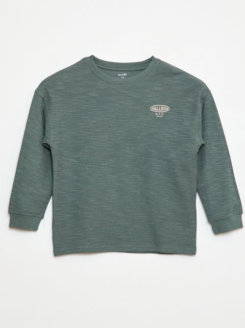 T-shirt in tessuto con ricamo - Kiabi