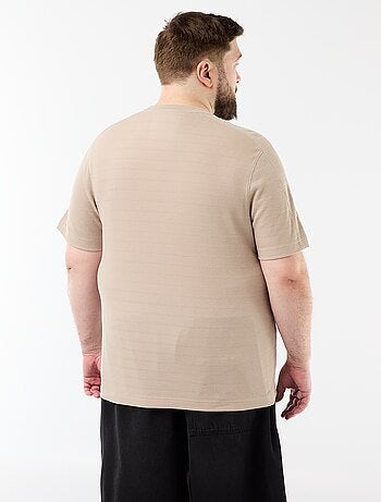 T-shirt in tessuto fantasia a costine