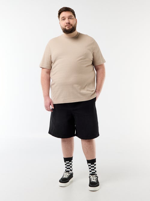 T-shirt in tessuto fantasia a costine - Kiabi