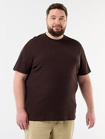 T-shirt in tessuto fantasia a costine