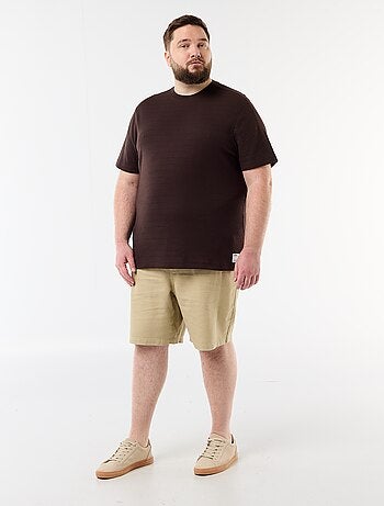 T-shirt in tessuto fantasia a costine