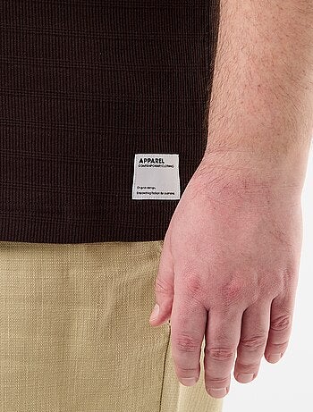 T-shirt in tessuto fantasia a costine