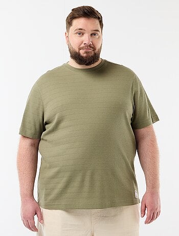 T-shirt in tessuto fantasia a costine