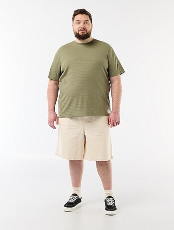 T-shirt in tessuto fantasia a costine