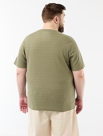 T-shirt in tessuto fantasia a costine