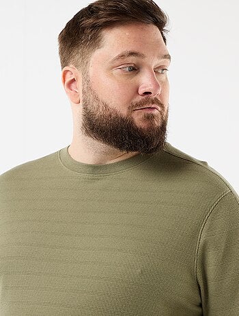 T-shirt in tessuto fantasia a costine