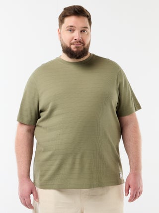 T-shirt in tessuto fantasia a costine