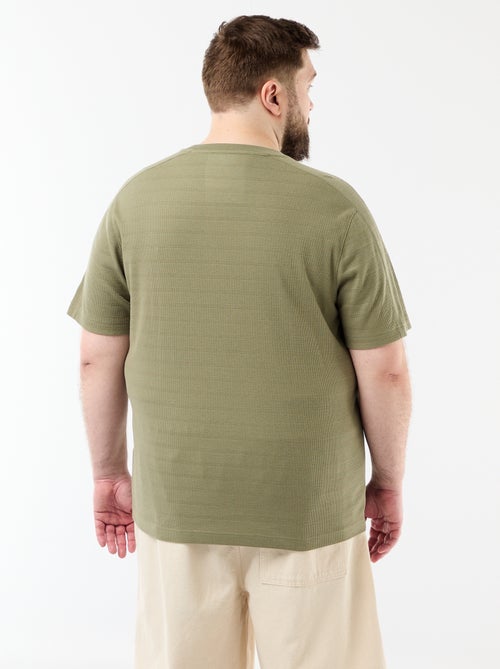 T-shirt in tessuto fantasia a costine - Kiabi