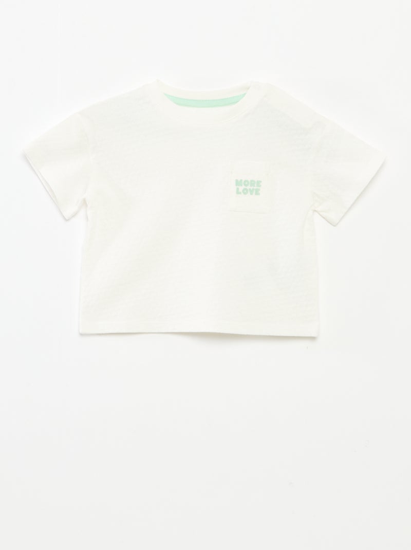 T-shirt in tessuto goffrato Bianco - Kiabi