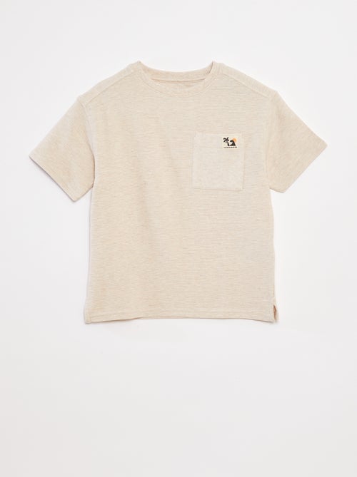 T-shirt in tessuto ottoman - Kiabi