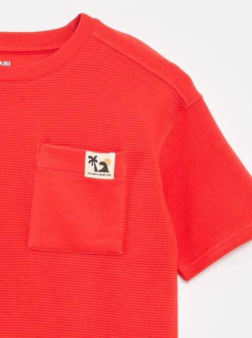 T-shirt in tessuto ottoman - Kiabi