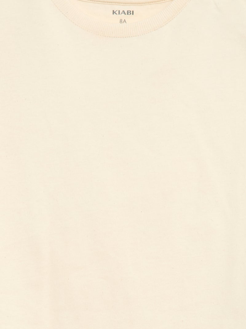 T-shirt in Tough Cotton a maniche corte Beige - Kiabi