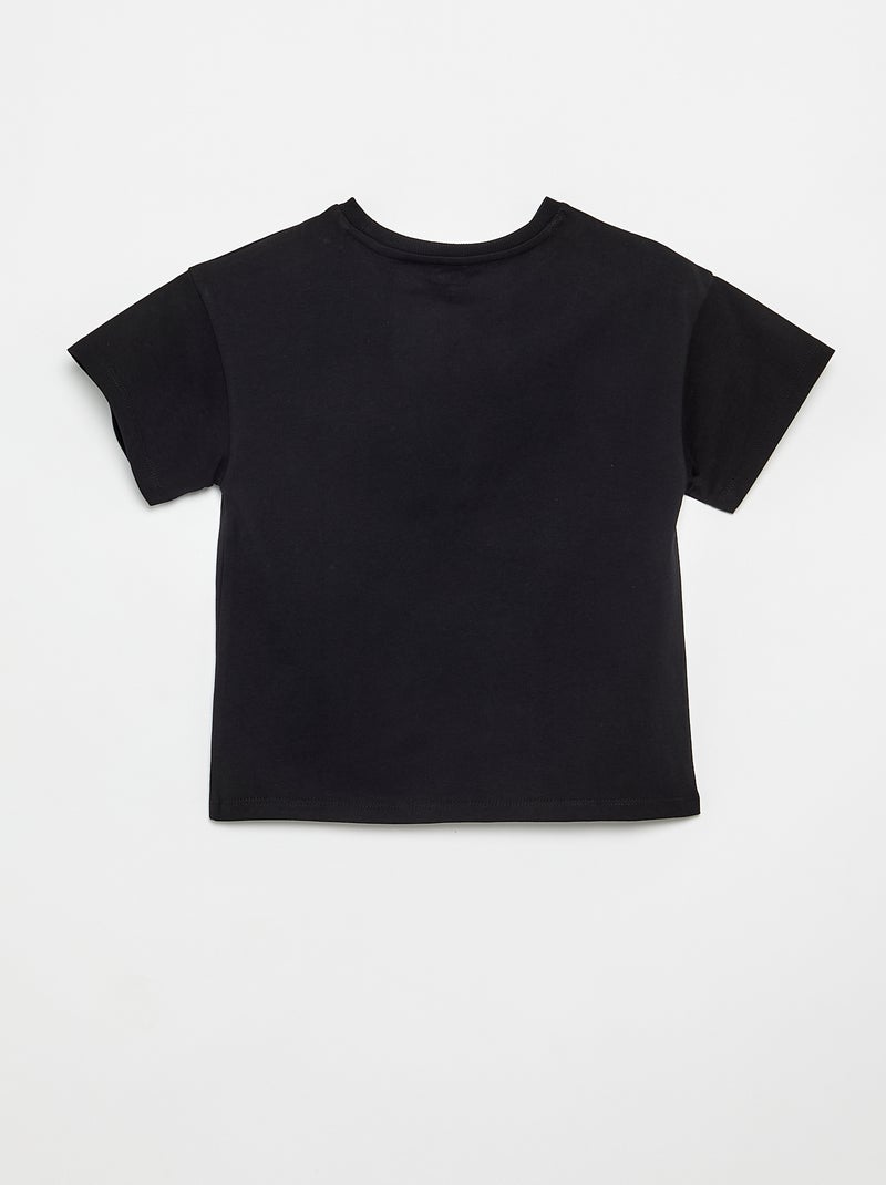 T-shirt in Tough Cotton a maniche corte Nero - Kiabi