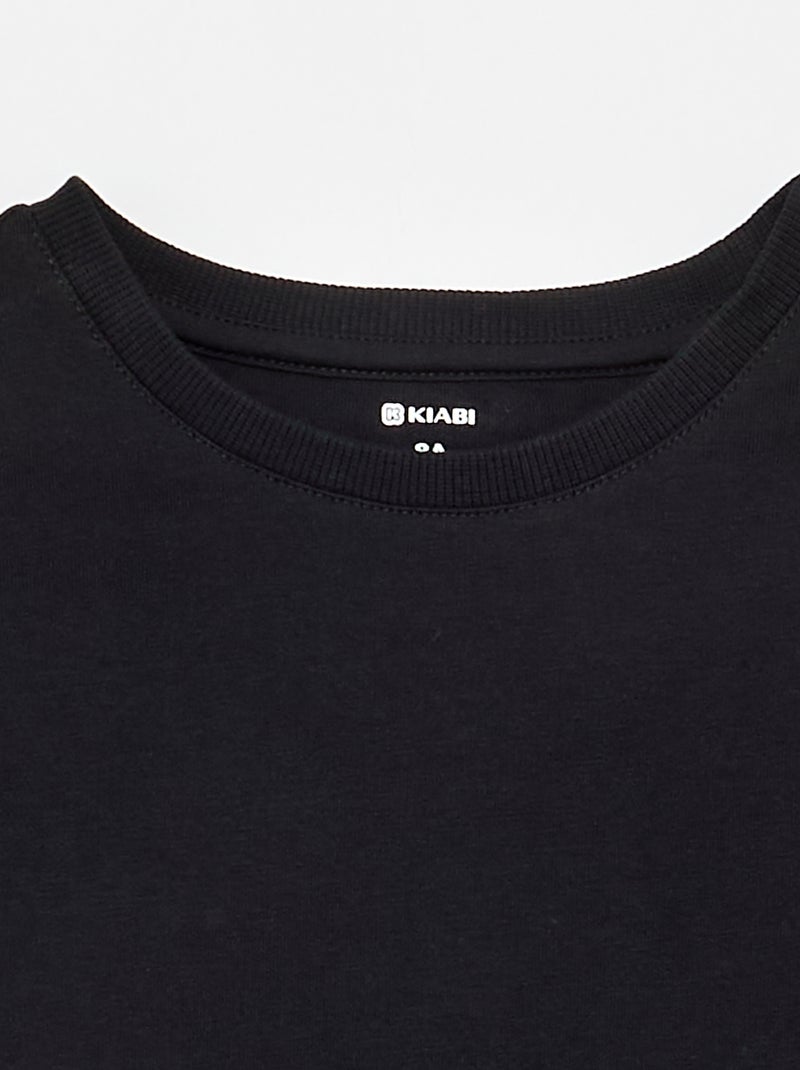 T-shirt in Tough Cotton a maniche corte Nero - Kiabi