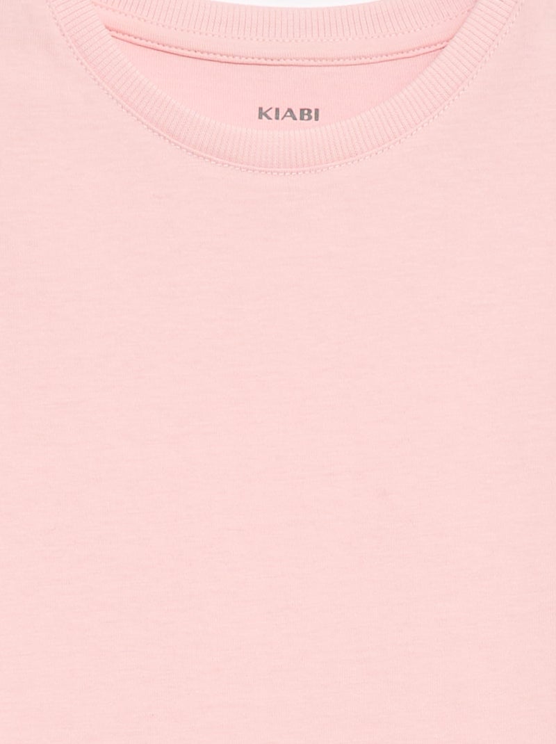T-shirt in Tough Cotton a maniche corte Rosa - Kiabi