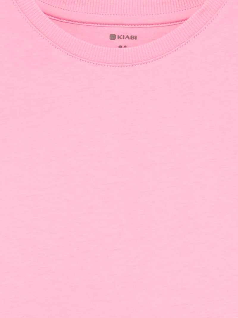 T-shirt in Tough Cotton a maniche corte Rosa - Kiabi