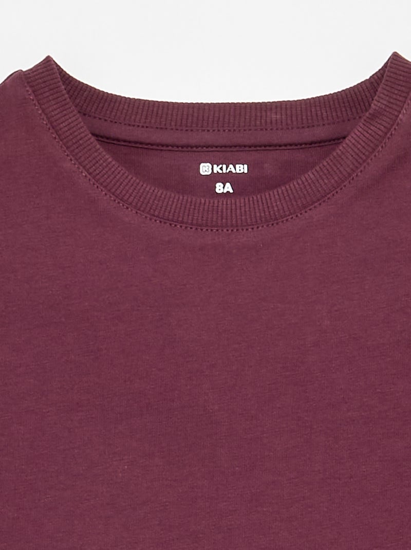 T-shirt in Tough Cotton a maniche corte Viola - Kiabi