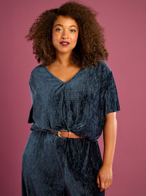 T-shirt in velluto a coste a maniche corte - Kiabi