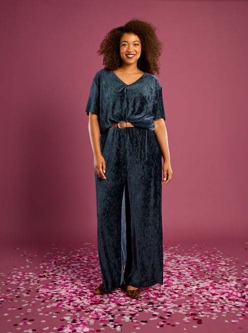 T-shirt in velluto a coste a maniche corte - Kiabi