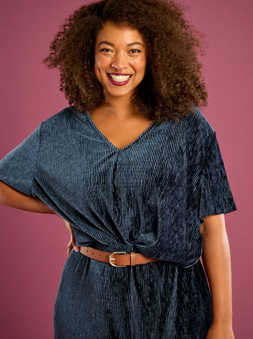 T-shirt in velluto a coste a maniche corte - Kiabi