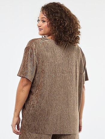 T-shirt in velluto a coste a maniche corte