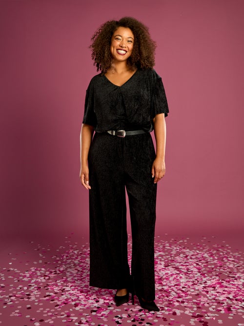 T-shirt in velluto a coste a maniche corte - Kiabi