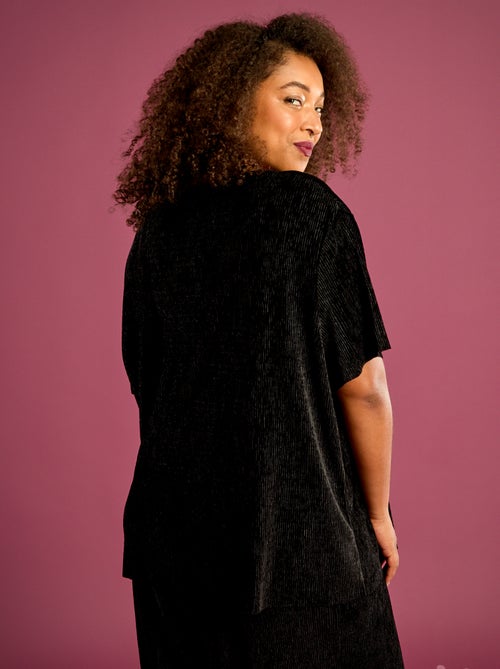 T-shirt in velluto a coste a maniche corte - Kiabi