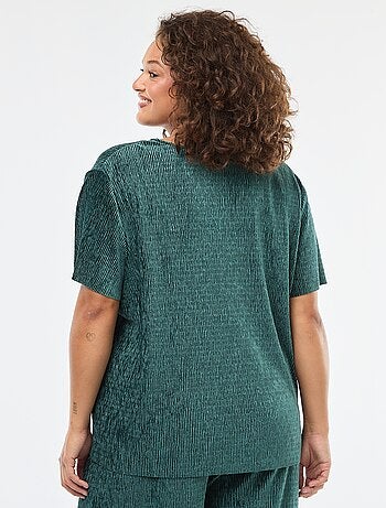 T-shirt in velluto a coste a maniche corte