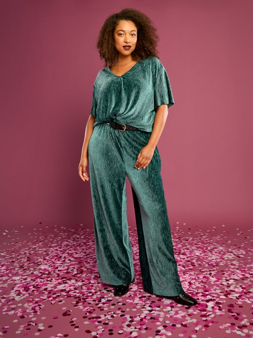 T-shirt in velluto a coste a maniche corte - Kiabi