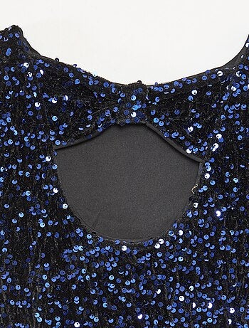 T-shirt in velluto con paillettes